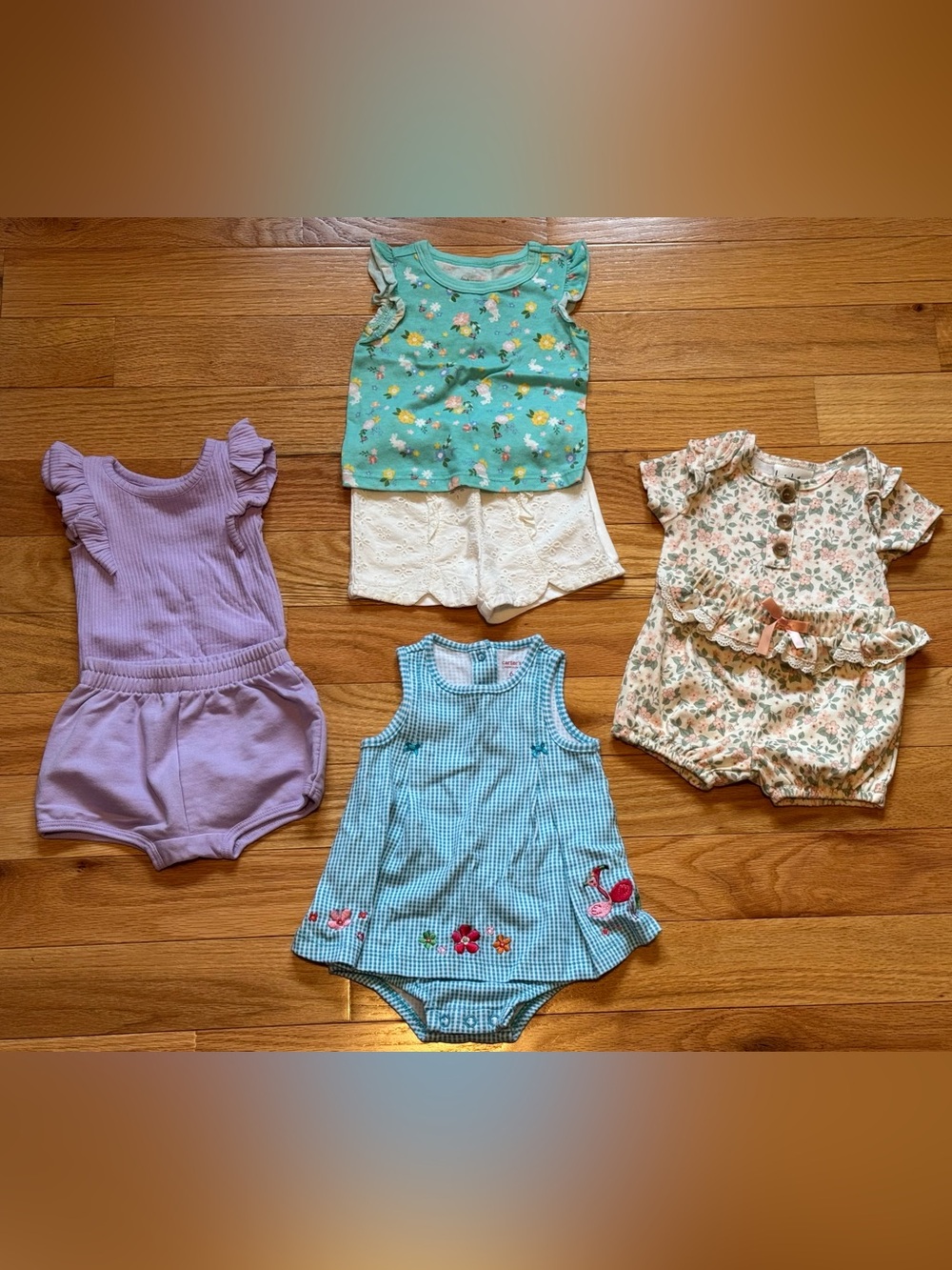Bundle of 3-6M Girls Spring/Summer Outfits - Carters, Cat & Jack, Nicole Miller